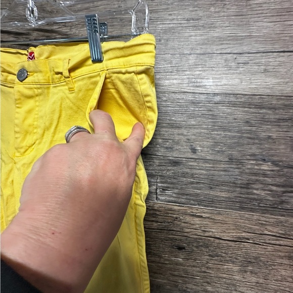 Vibrant Yellow Bermuda Shorts with Textured Fabric - Picture 4 of 6